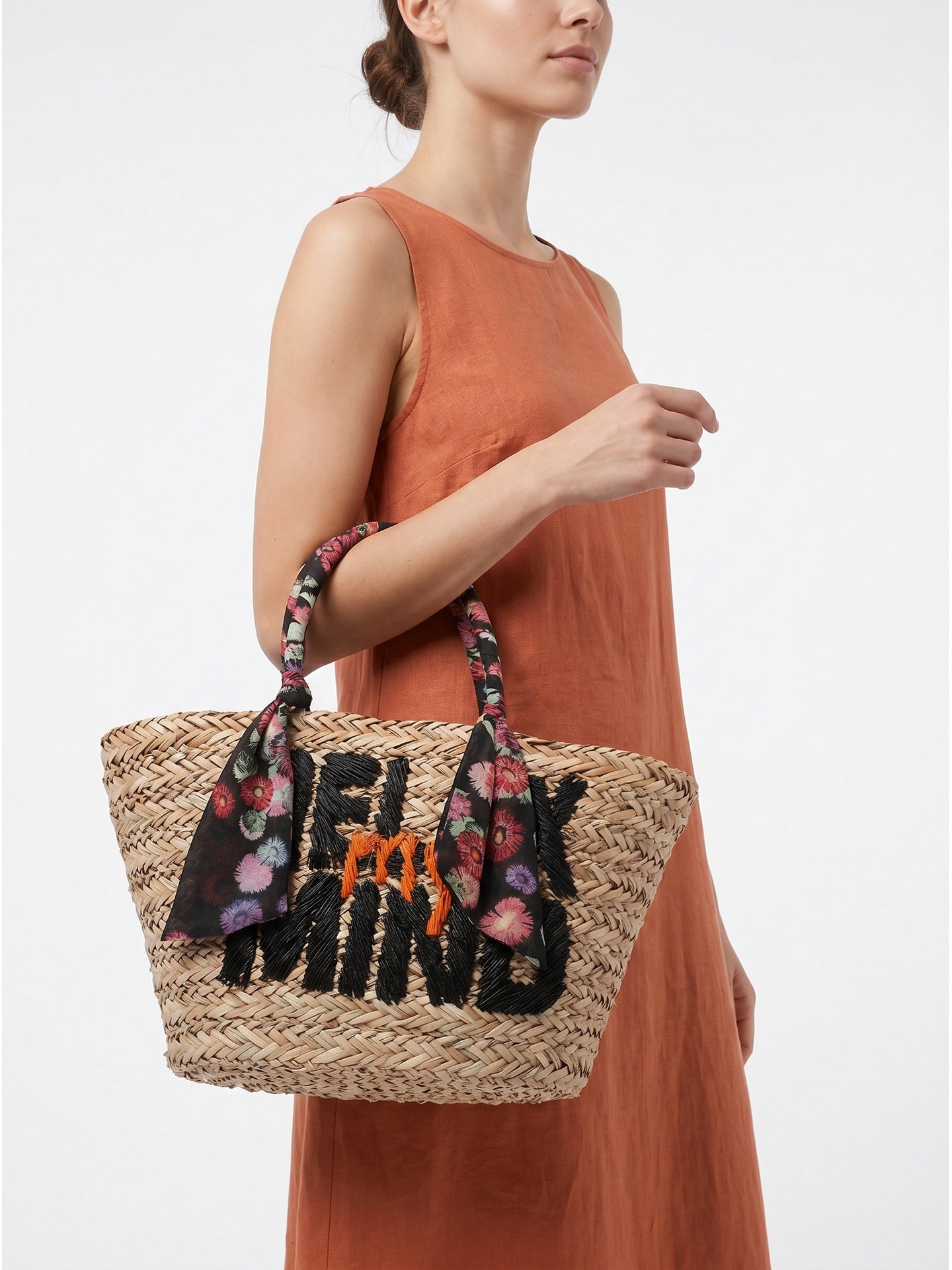Borsa Shopper in Rattan Nero