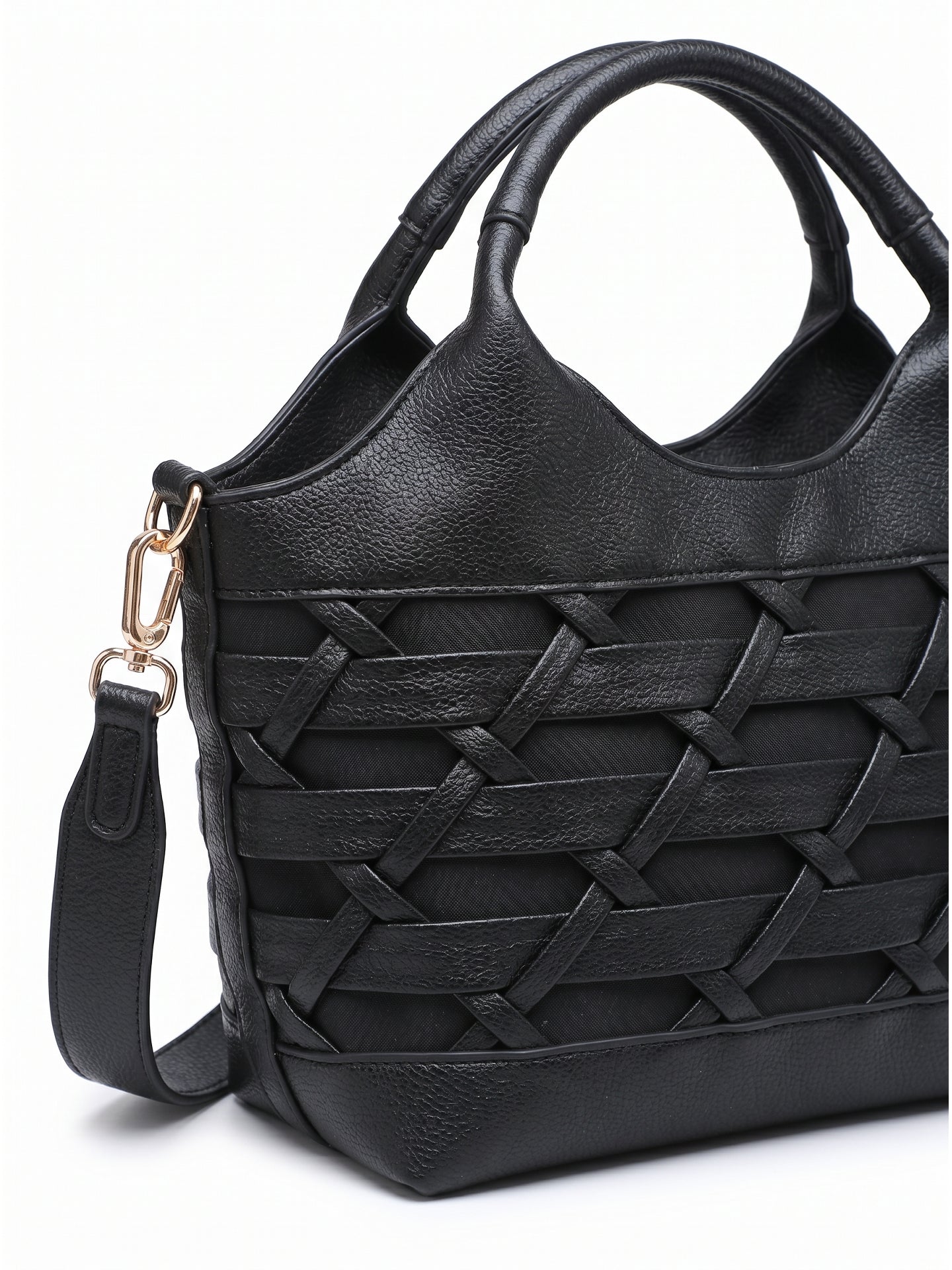 Borsa a Mano in Polyurethane Nero
