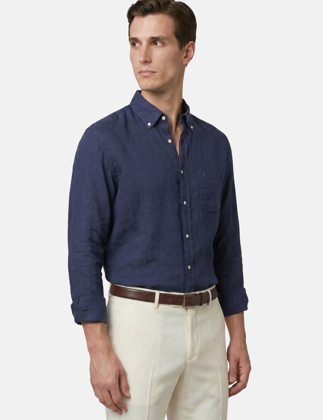 Camicia in Cotone Blu Navy