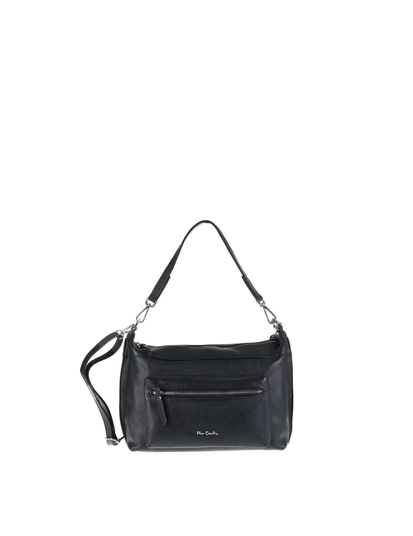 Borsa a Spalla in Vera Pelle Nero Pierre Cardin