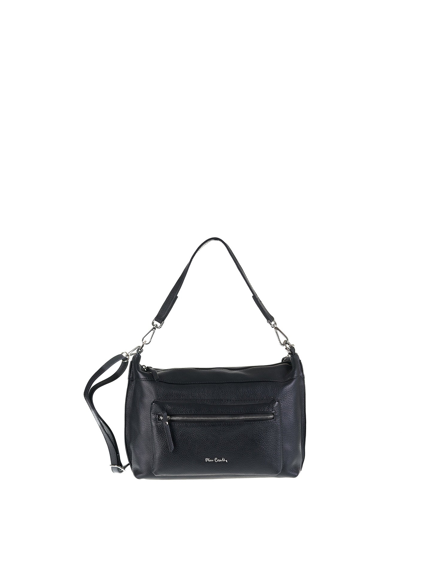 Borsa a Spalla in Vera Pelle Nero Pierre Cardin