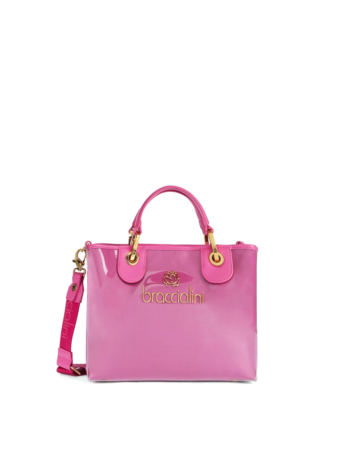 Borsa a Mano in Poliestere Fuxia Braccialini