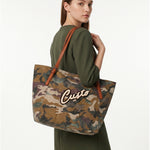 Borsa a Mano in Pelle Vegana Verde Militare