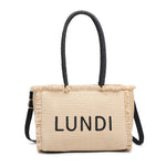 Borsa a Mano in Woven Straw Nero