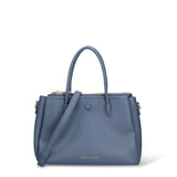 Borsa a Mano in Pelle Vegana Blu Jeans
