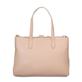 Bolso de mano de piel vegana color topo