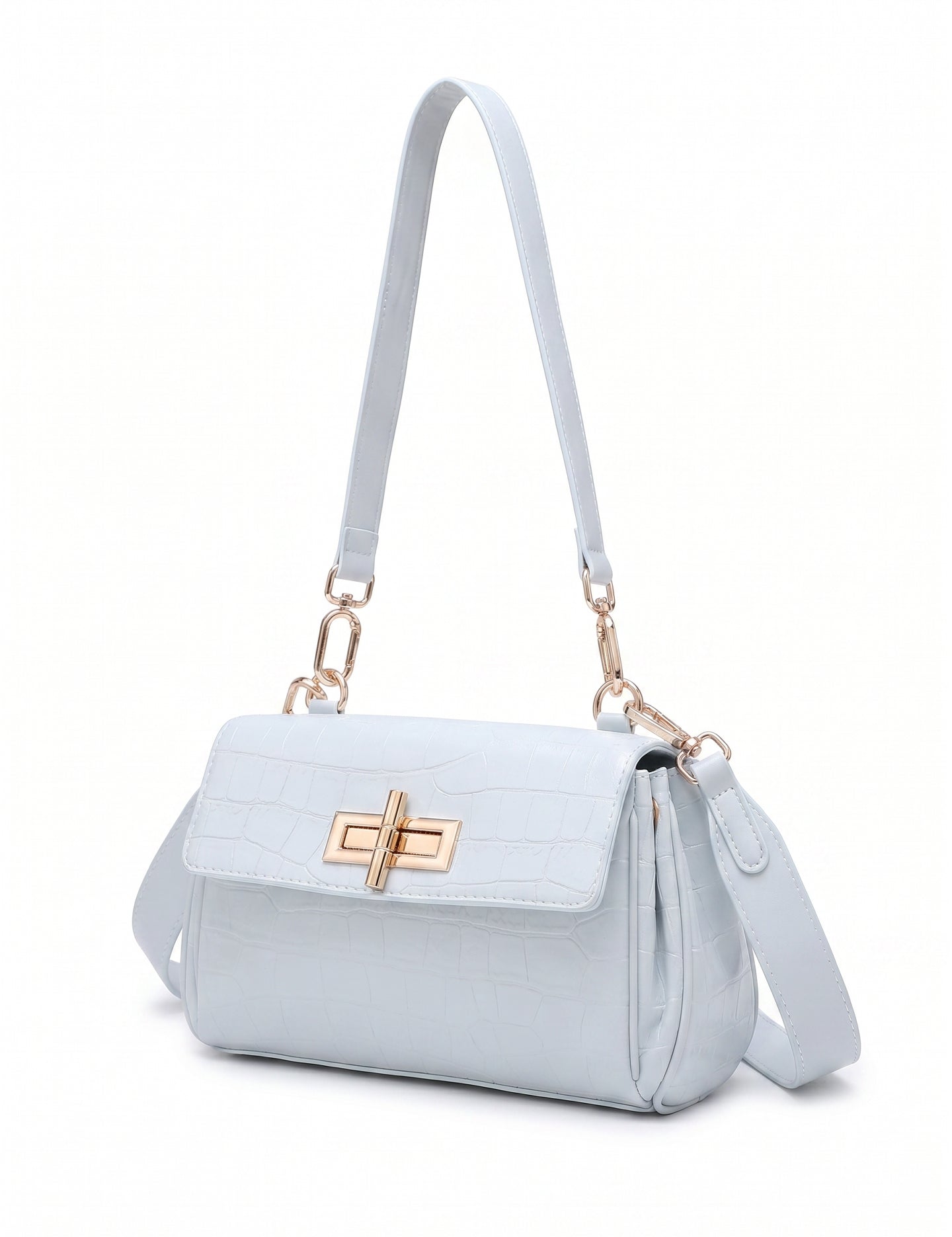 Borsa a Spalla in Pelle Vegana Blu