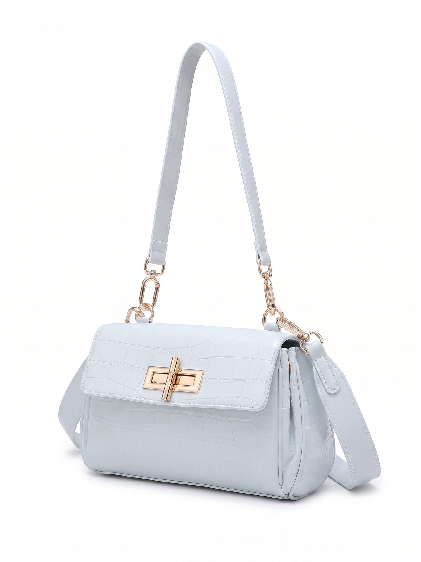 Borsa a Spalla in Pelle Vegana Blu