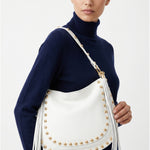 Borsa a Spalla in Dollaro Leather Bianco