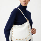 Borsa a Spalla in Dollaro Leather Bianco