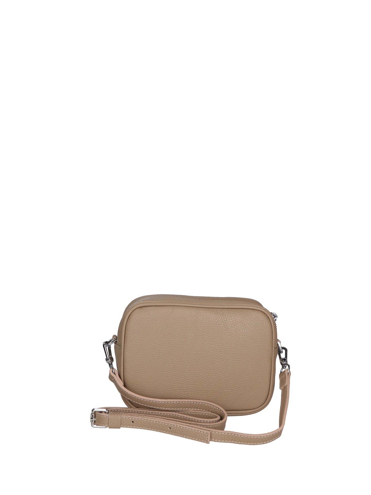 Borsa a Tracolla in Dollaro Leather Beige Scuro