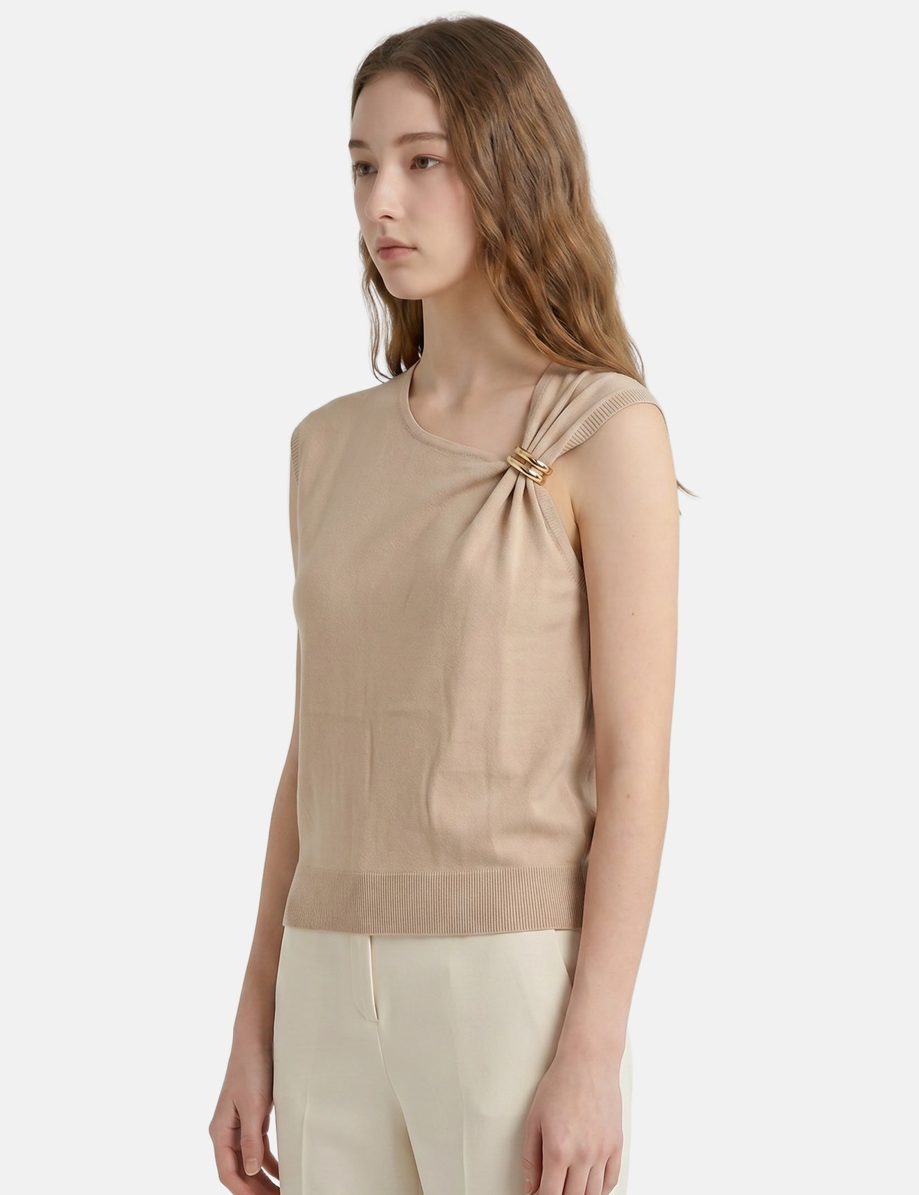 Vestito in Viscosa Taupe