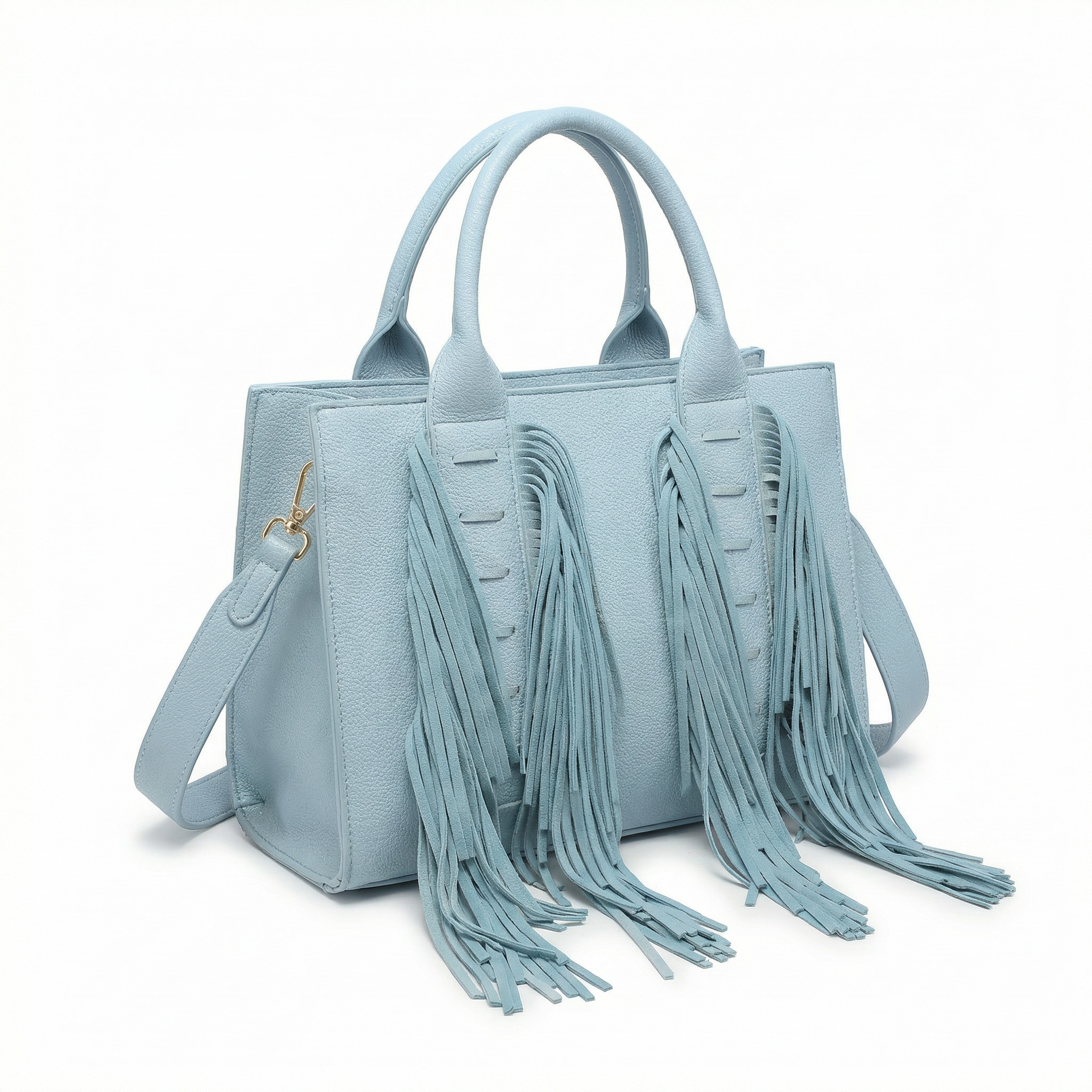 Borsa a Mano in Polyurethane Blu