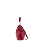 Borsa a Spalla in Vera Pelle Rubino