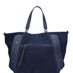 Borsa a Mano in Vera Pelle Blu Jeans Chiara Ferretti