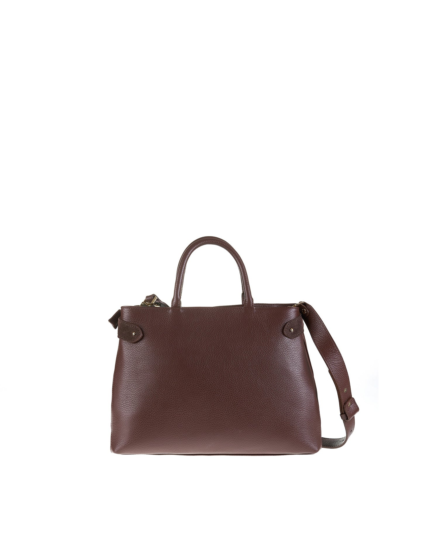 Borsa a Mano in Vera Pelle Cioccolato