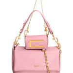 Kit borsa a spalla più tracolla CUSTO - Malva