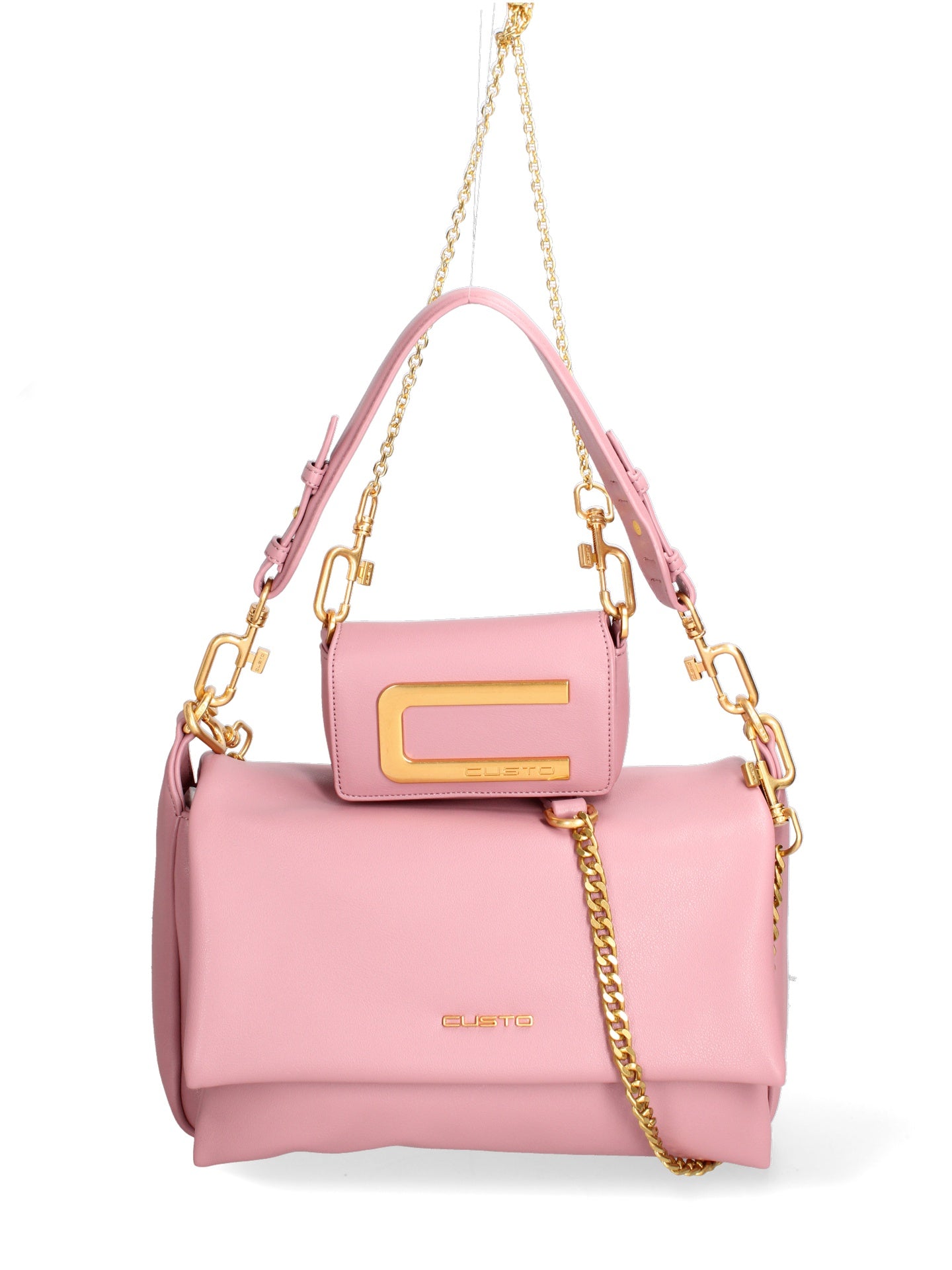 Kit borsa a spalla più tracolla CUSTO - Malva