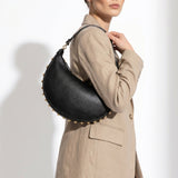 Borsa a Tracolla in Dollaro Leather Nero