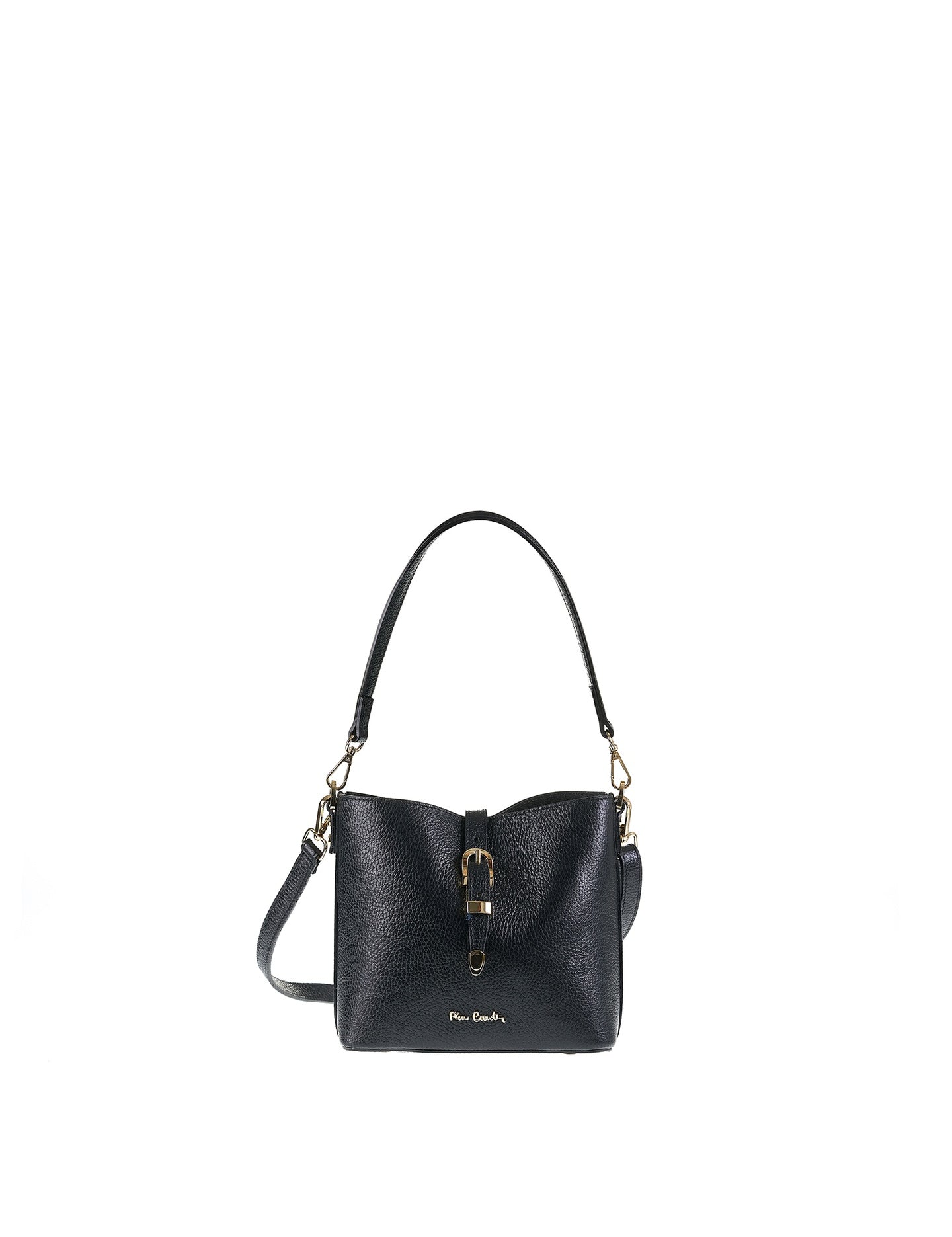 Borsa a Spalla in Vera Pelle Nero Pierre Cardin