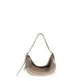 Borsa a Spalla in Vera Pelle Taupe Pierre Cardin