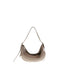 Borsa a Spalla in Vera Pelle Taupe Pierre Cardin