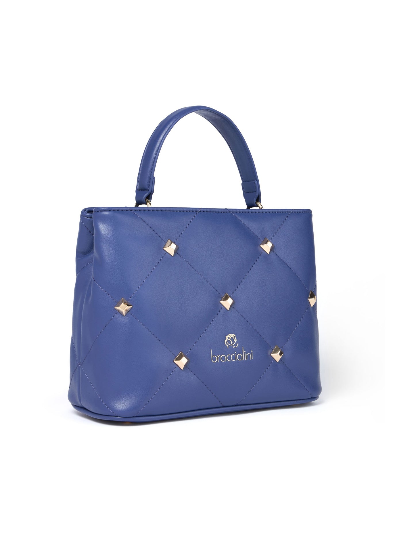 Borsa a Mano in Pelle Vegana Blu
