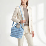 Borsa a Mano in Polyurethane Blu
