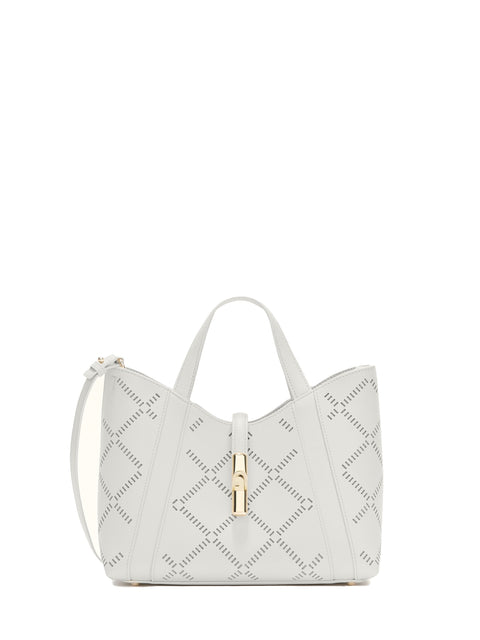 Borsa a Mano in Pelle Bianco