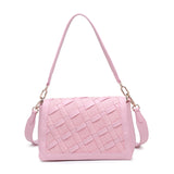 Borsa a Spalla in Pelle Vegana Rosa