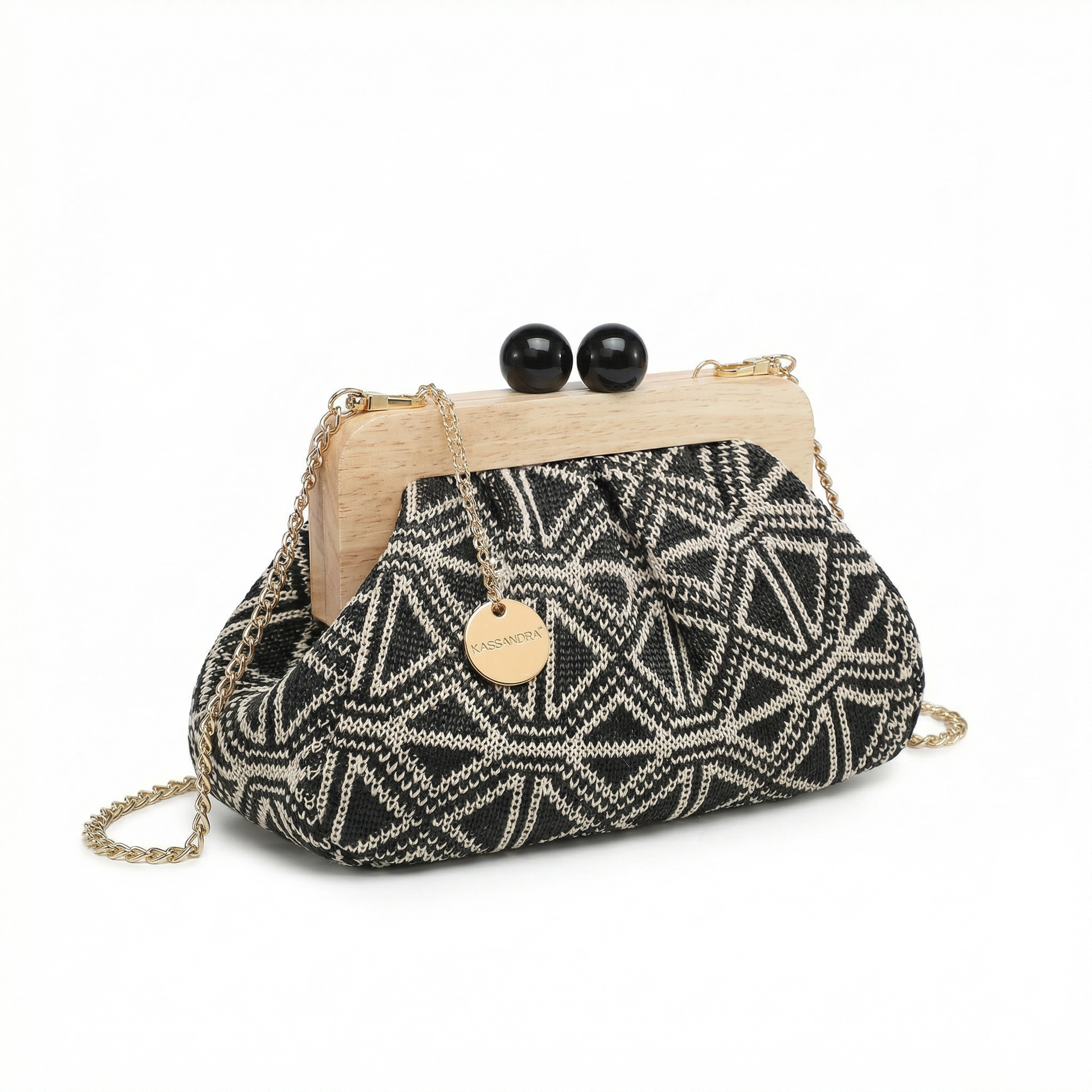 Bolso de hombro de poliéster negro
