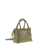 Militärgrüne Handtasche aus echtem Leder
