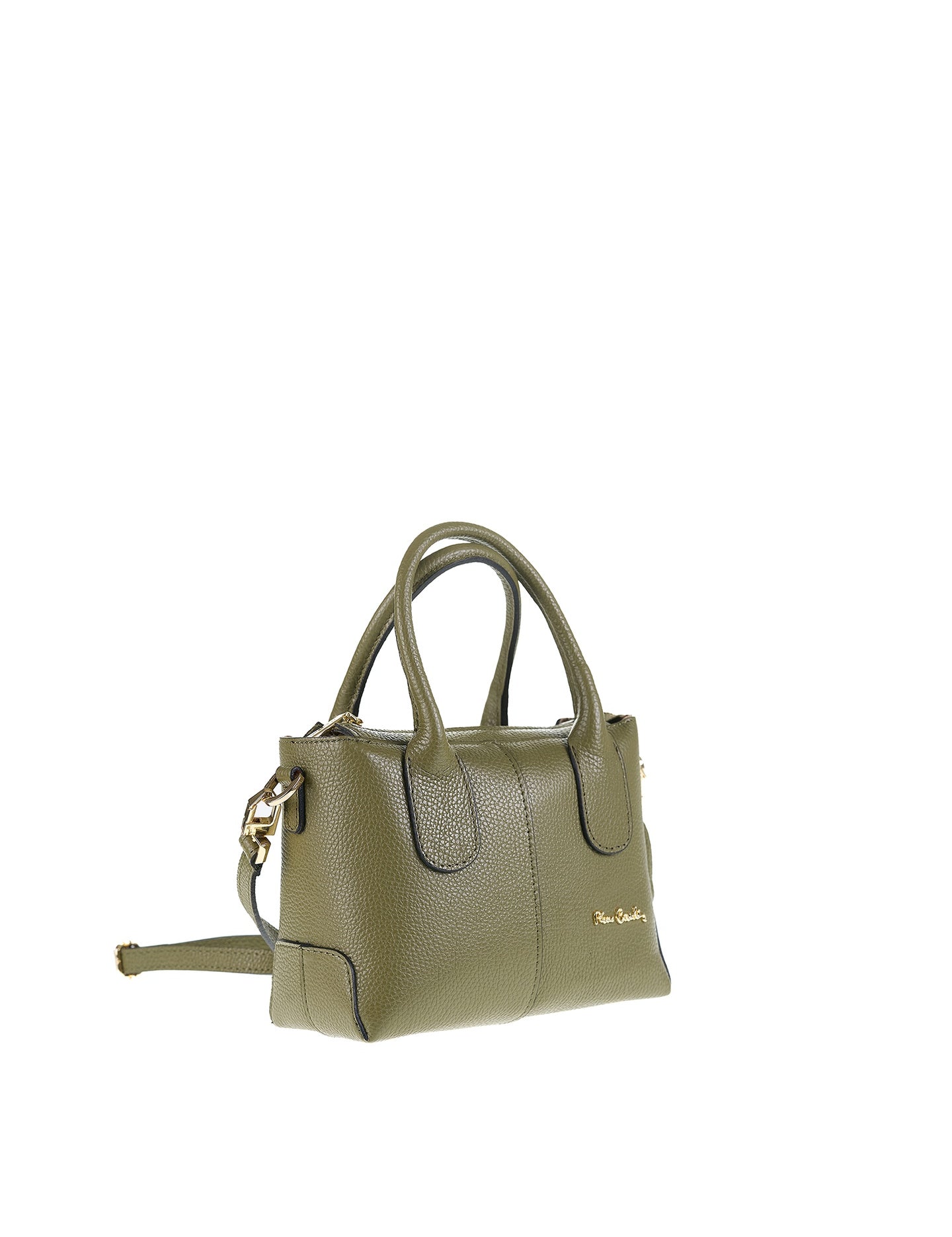 Borsa a Mano in Vera Pelle Verde Militare