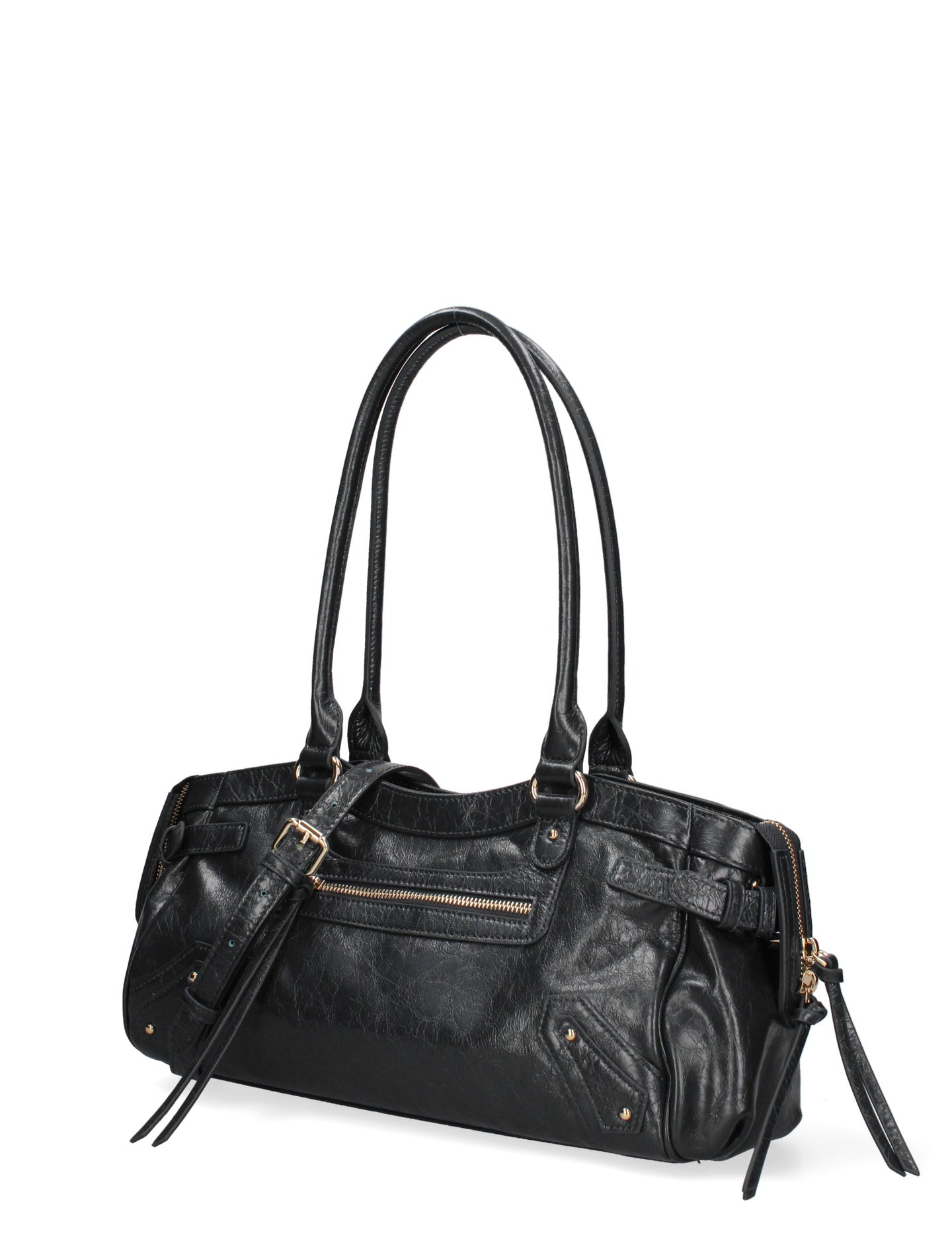 Borsa a Mano in Vera Pelle Nero