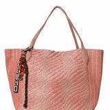 Borsa a Mano in Pelle Vegana Rosa