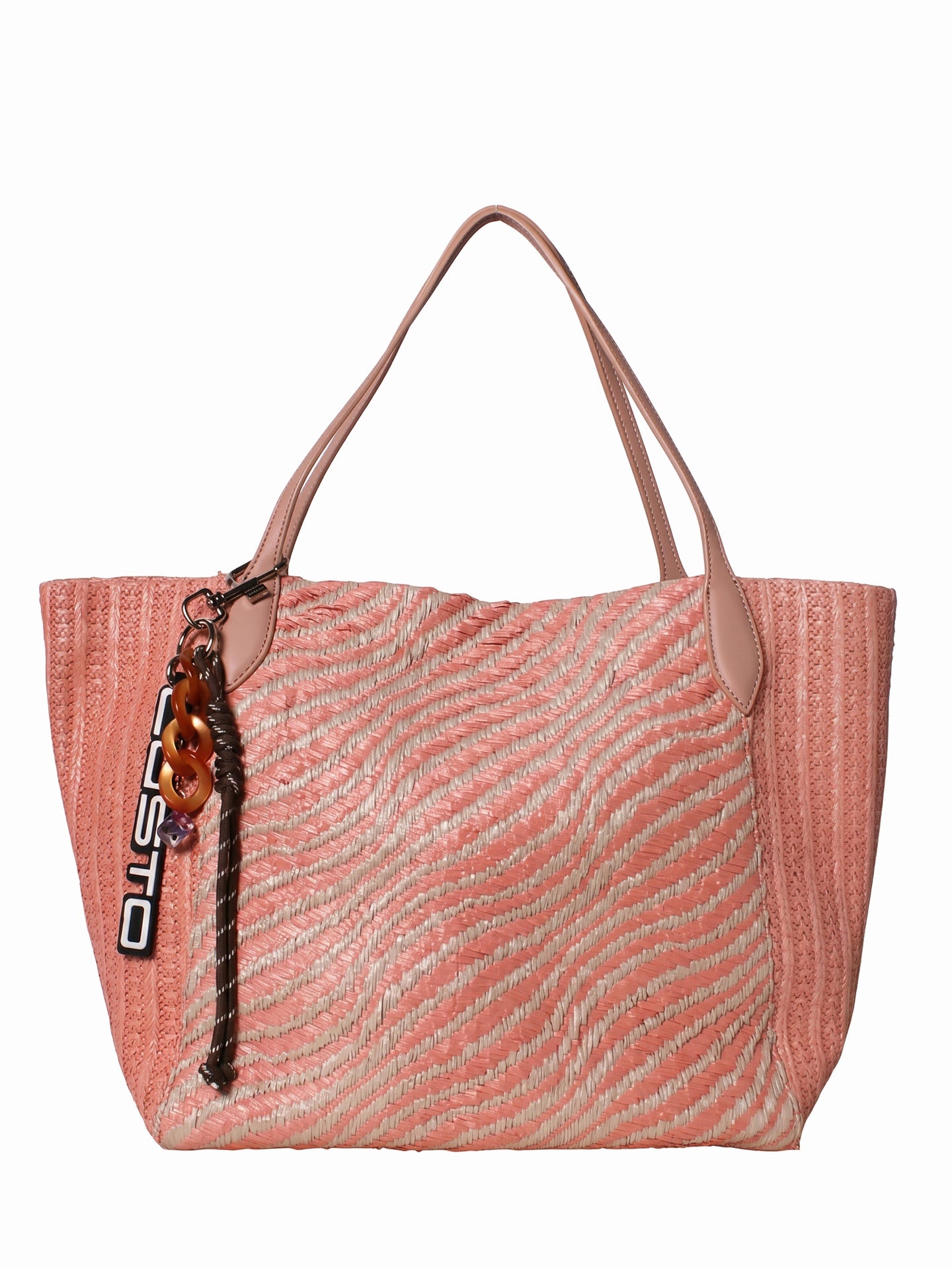 Borsa a Mano in Pelle Vegana Rosa