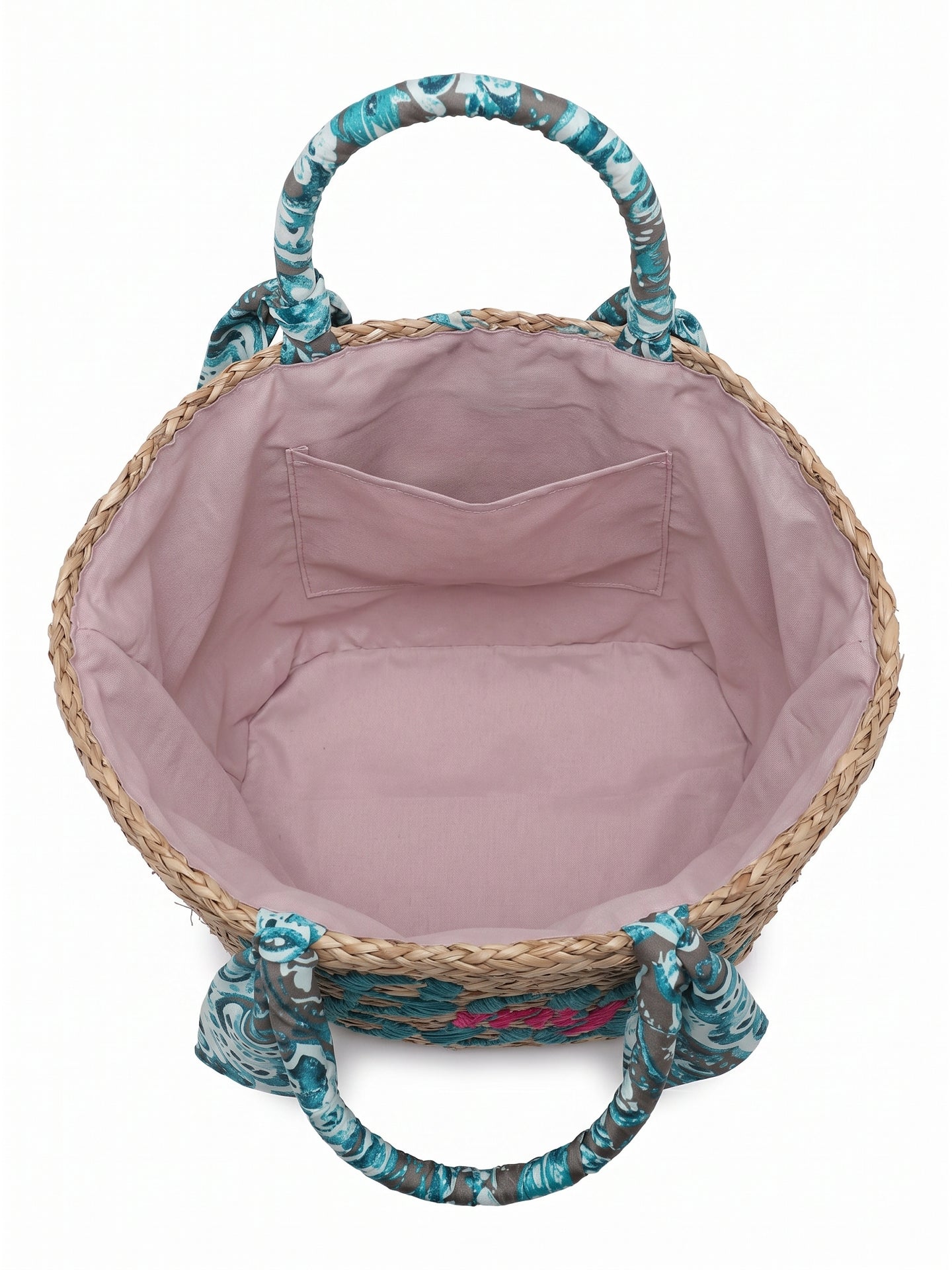 Borsa Shopper in Rattan Blu