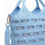 Borsa a Mano in Polyurethane Blu