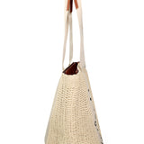 Borsa a Mano in Vera Pelle Beige
