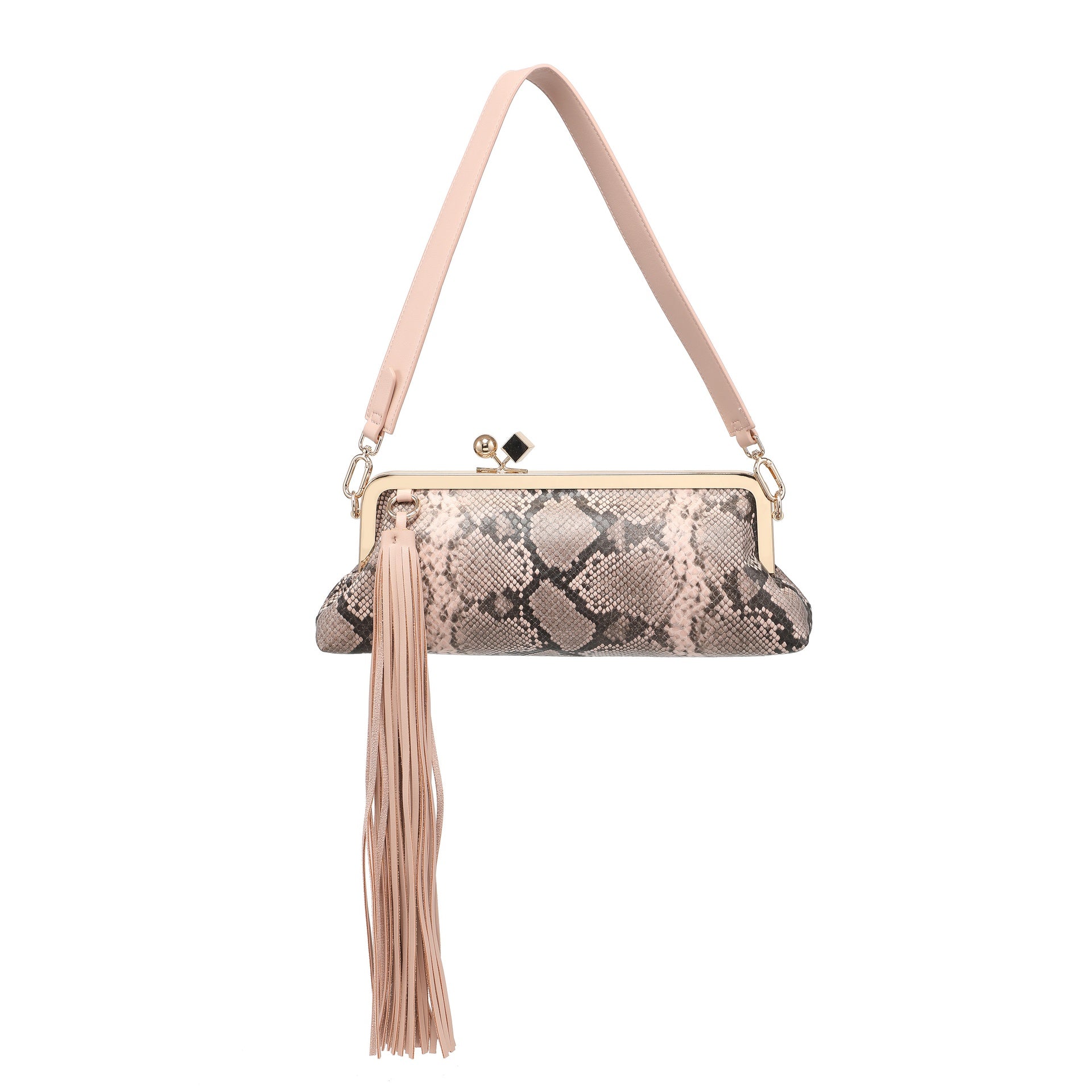 Borsa a Spalla in Pelle Vegana Rosa