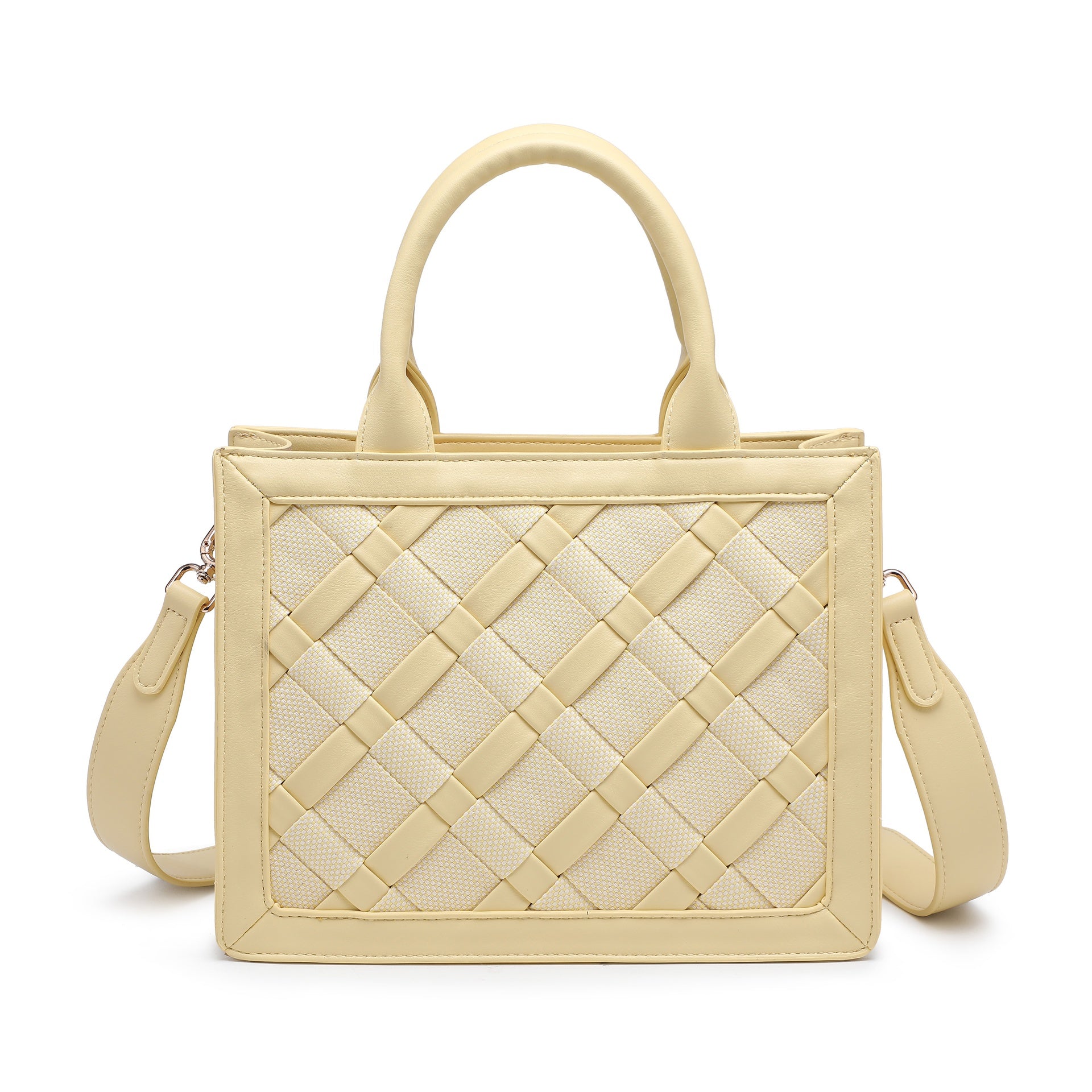 Borsa a Mano in Pelle Vegana Giallo
