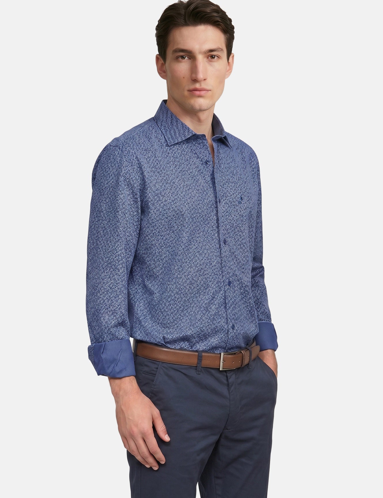 Camicia in Cotone Blu Jeans