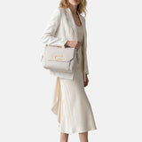 Borsa a bauletto in Pelle Vegana Off-White