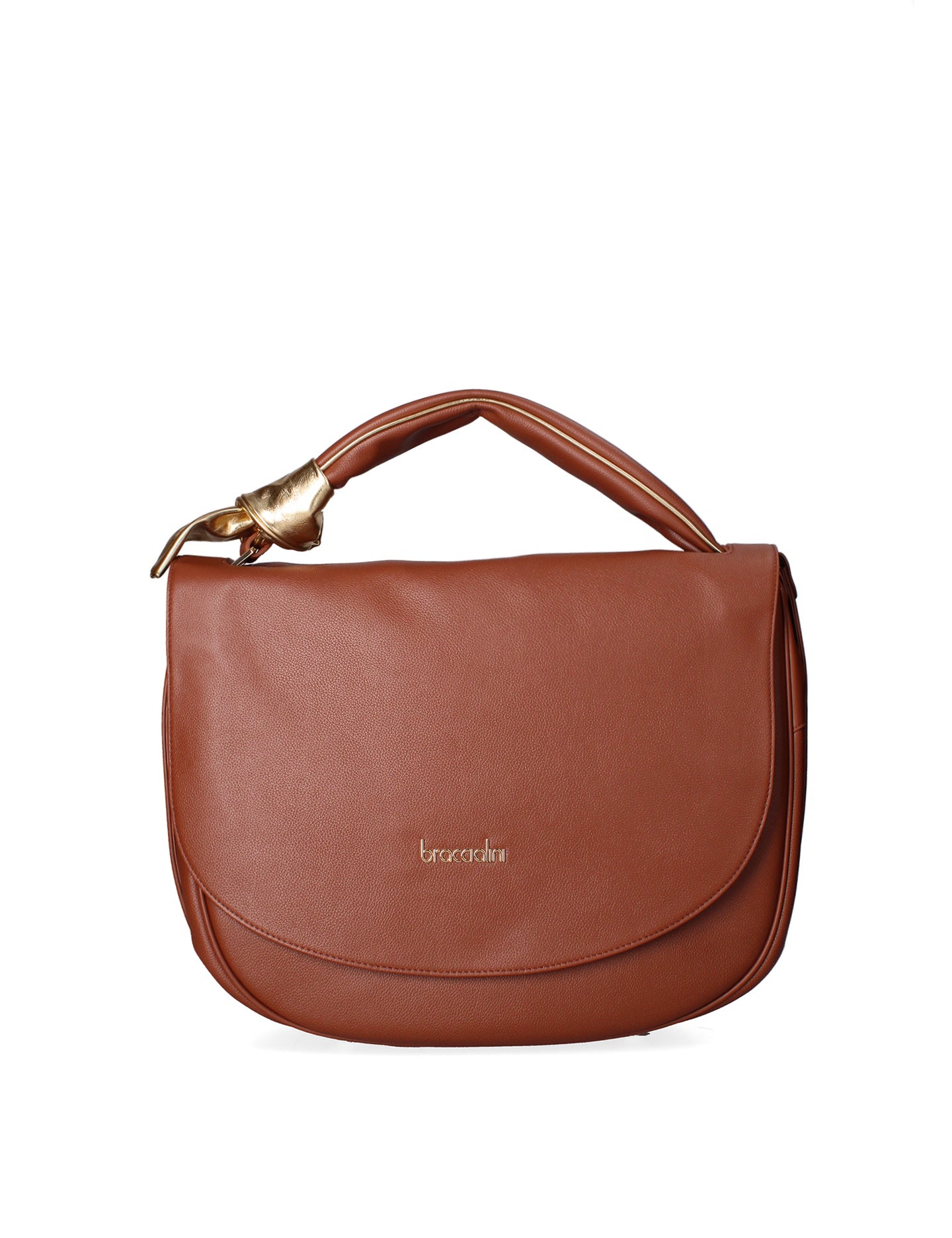 Borsa a Spalla in Vera Pelle Marrone Braccialini