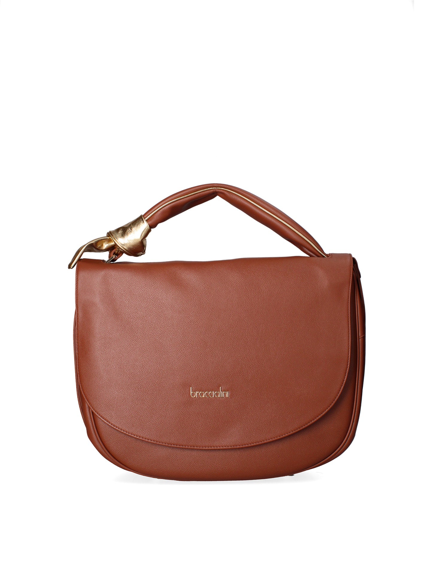 Borsa a Spalla in Vera Pelle Marrone Braccialini