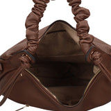 Braune Schultertasche aus veganem Leder