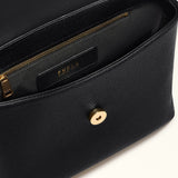 Schwarze Lederhandtasche
