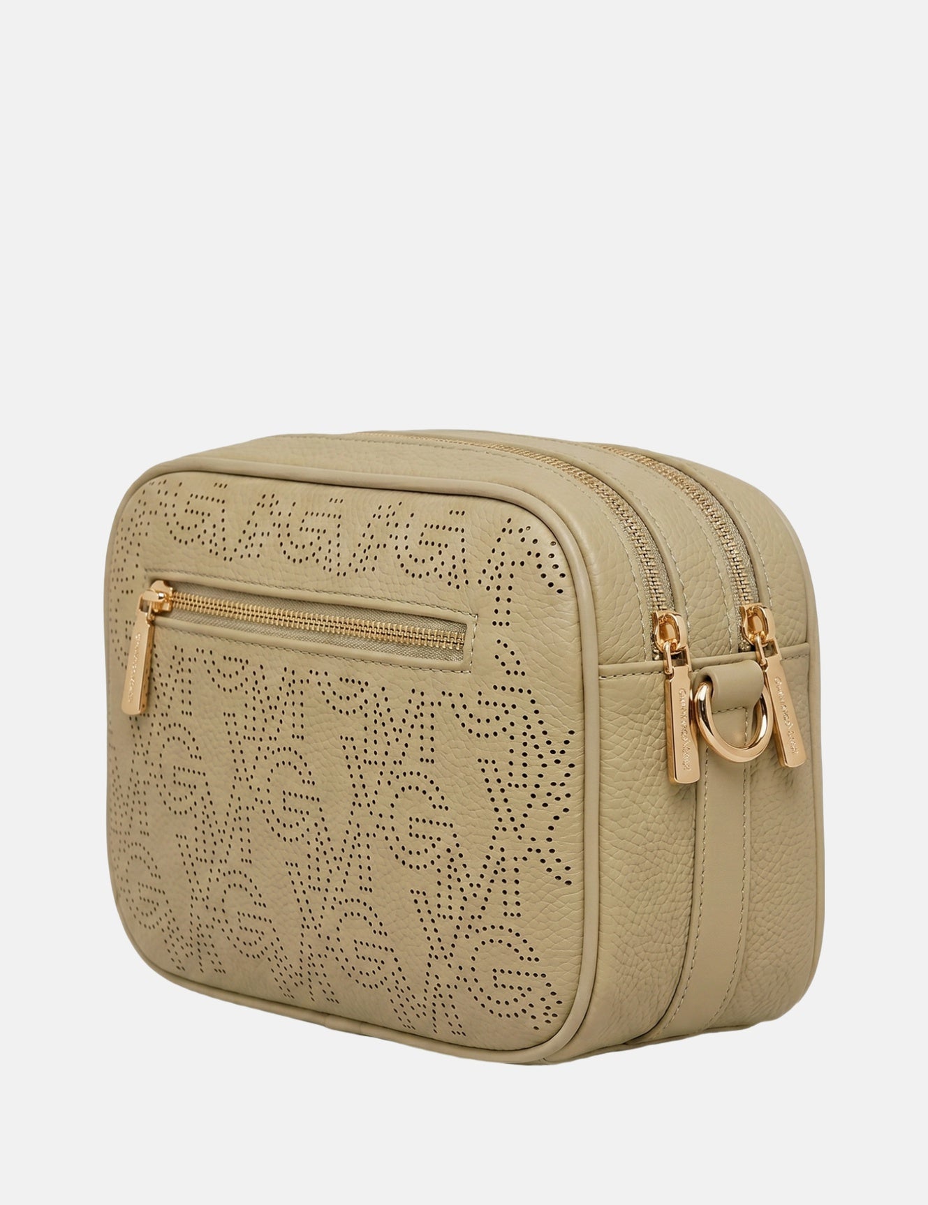 Borsa a tracolla in Pelle Vegana Khaki