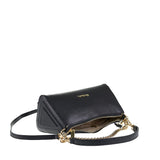 Bolso de hombro de piel auténtica negra