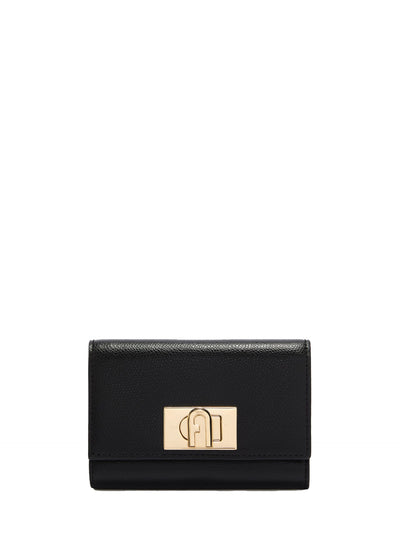 Portafoglio Donna Palmellato in Vera Pelle Nero